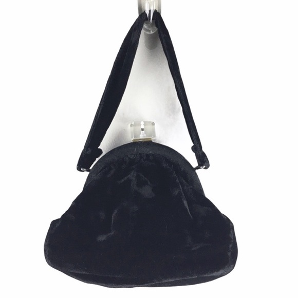 Vintage Black Velvet Small Frame Purse - Picture 1 of 11
